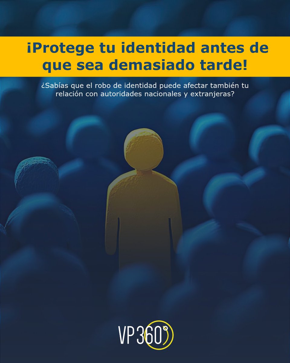 vp360mexico's tweet photo. ¡Protege tu identidad antes de que sea demasiado tarde! 🕵️‍♂️
¿Sabías que el robo de identidad puede afectar también tu relación con autoridades nacionales y extranjeras?

VP360°

#SeguridadDigital #RoboDeIdentidad #ProtegeTuInformación #Ciberseguridad #ComplianceVP360 https://t.co/efzW773Gn7