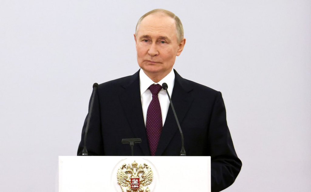 RussianEmbassy's tweet photo. 💬 President Putin: In justifying their plans [to increase defence spending], NATO's leadership once again invokes a supposed threat from Russia, suggesting a potential invasion of Europe.

They have fabricated this alarming narrative and repeat it year after year to mislead their own populations and secure funding.

https://t.co/3VdTC9RlZJ