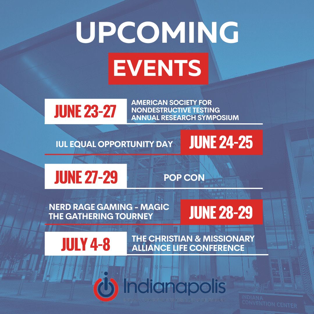 Indiana Convention Center (@icclos) on Twitter photo June is winding down but we aren't stopping! Check out what the last week of June has in store:
๐
June 23-27 / The American Society for Nondestructive Testing Annual Research Symposium โ๏ธ
๐
June 24-25 / Indianapolis Urban League Equal Opportunity Day ๐ผ <a href="/indplsul/">Urban League Indy</a>
๐
June June is winding down but we aren't stopping! Check out what the last week of June has in store:
๐
June 23-27 / The American Society for Nondestructive Testing Annual Research Symposium โ๏ธ
๐
June 24-25 / Indianapolis Urban League Equal Opportunity Day ๐ผ <a href="/indplsul/">Urban League Indy</a>
๐
June
