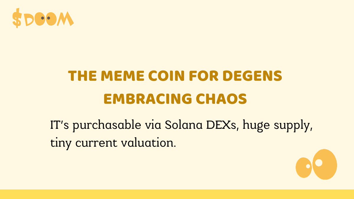 IdongesitEnubi1's tweet photo. 🌐 #DOOM, What Is It?!

@doomislive is a cryptocurrency platform centered around $DOOM, a meme inspired token built on the Solana blockchain.

#Crypto #MemeCoin #YOLO #DOOMToken #Solana https://t.co/Ex1xPI53BH