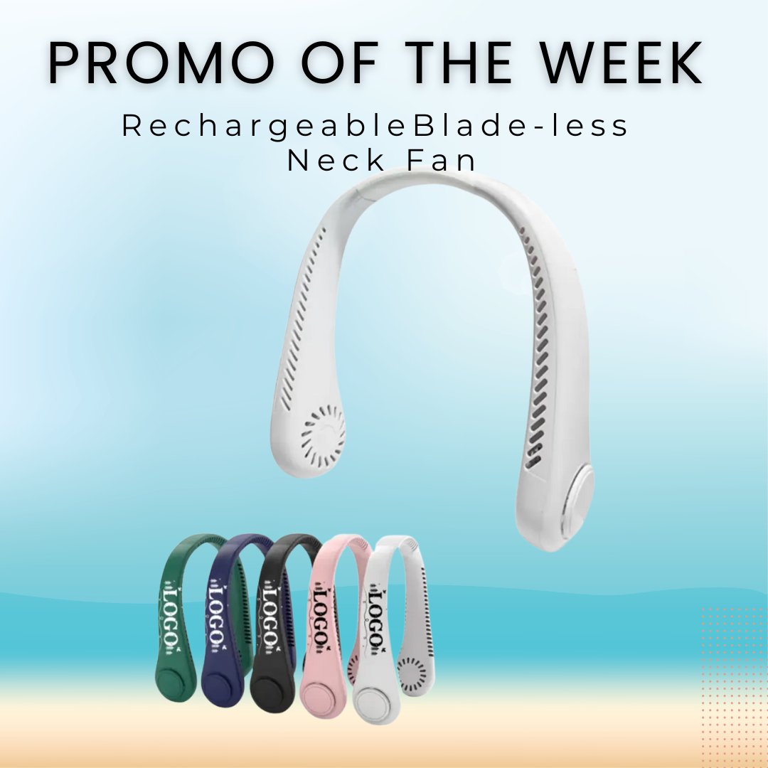exousiamg's tweet photo. Stay cool and comfortable wherever you go! 🌬️ Our sleek bladeless neck fan features 3 speeds, a flexible fit, and a powerful 600mAh battery. Stylish, quiet, and the perfect product to keep your brand top-of-mind this summer! 

https://t.co/KO1duUtvFW https://t.co/YA2yjUJVeh