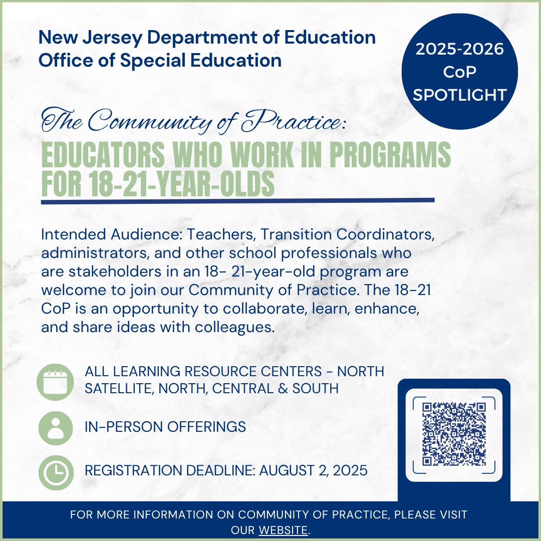 Register TODAY for the Office of Special Education’s upcoming 2025-2026 Professional Learning Opportunities. Registration deadline for all professional learning opportunities is August 2nd, 2025. Learn more: tinyurl.com/3f647hf4 #SpecialEducationinAction #LRCnetwork