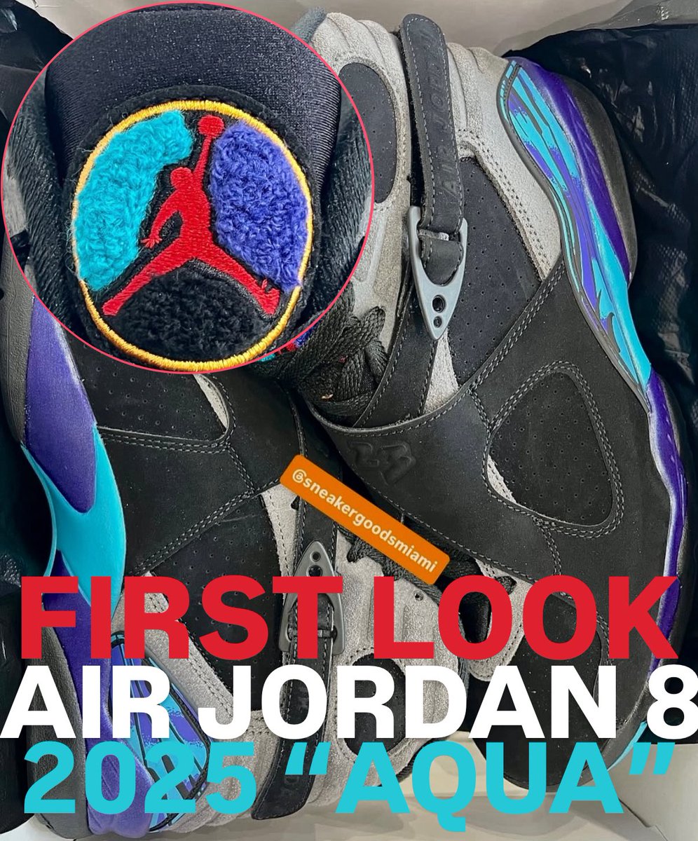 dadeasskickz's tweet photo. 🛸👟 FIRST LOOK at the 2025
"Aqua" Air Jordan 8 releasing July 19, 2025 at select retailers & @nike SNKRS APP in FULL FAMILY SIZES! 👨🏽🍳👁️🦇
•
•
•
•
•
•
#Retro #Jordan #Jumpman #23isback #Explore #Sneakerheads #Leaks #Sneakers #Nike #Shoes #Fashion #Kicks #Sneaker #Hypebeast #Airjordan