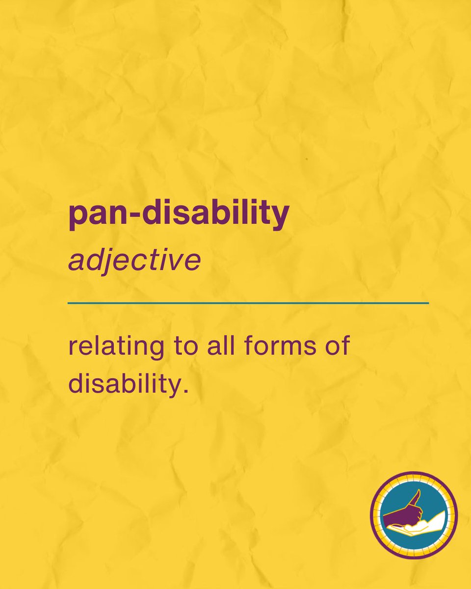 pan-disability, adjective

relating to all forms of disability

#DisabilityUK #Disabled #DisabledCommunity
