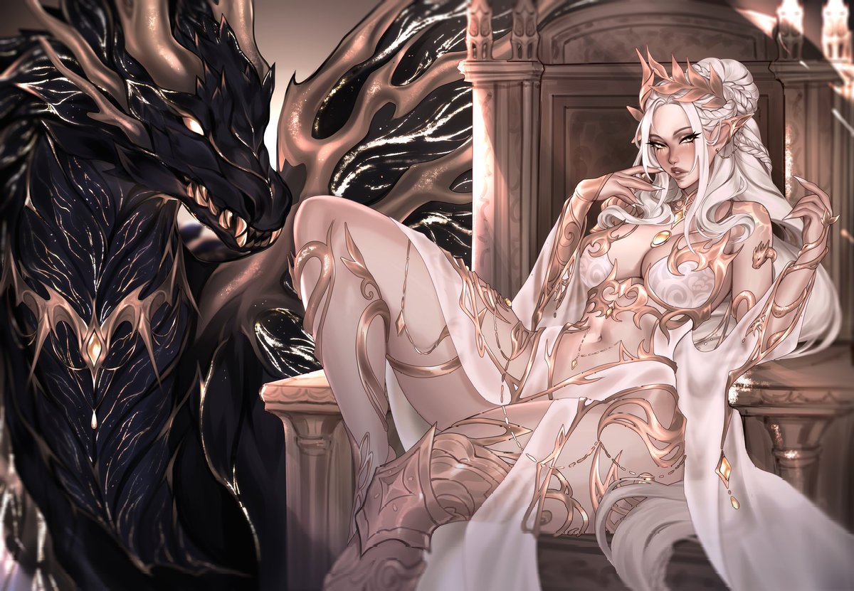 Once a golden princess draped in finery and prophecy, she was raised by kings and tutored by gods.

She chose martyrdom over dominion, love over law, burning herself into the firmament to silence the Will of the Outer Ones. 

-  (  ☀️  )  :  shinoka - chan /  miray