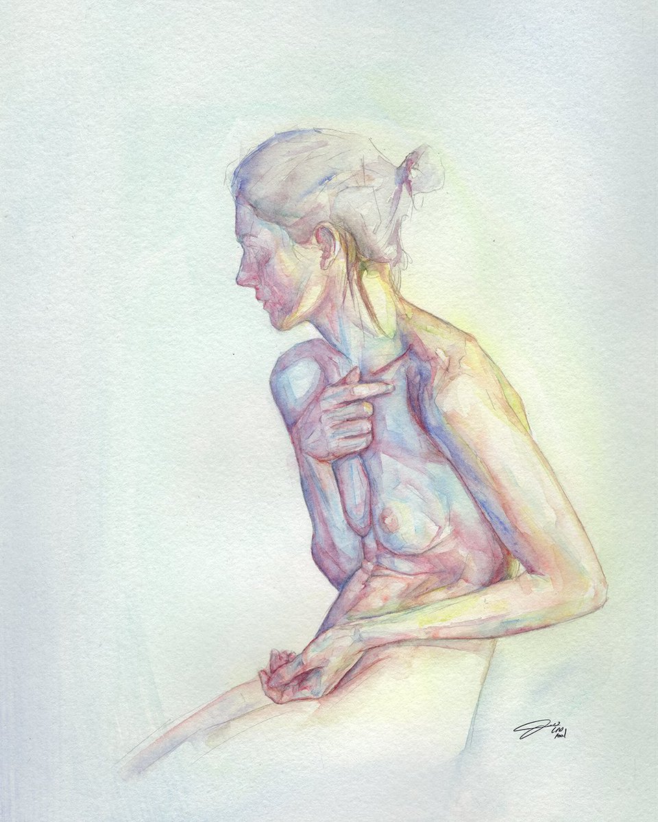 Acuarela sobre papel A4. 2025. Basada en una fotografía de Richard Learoyd