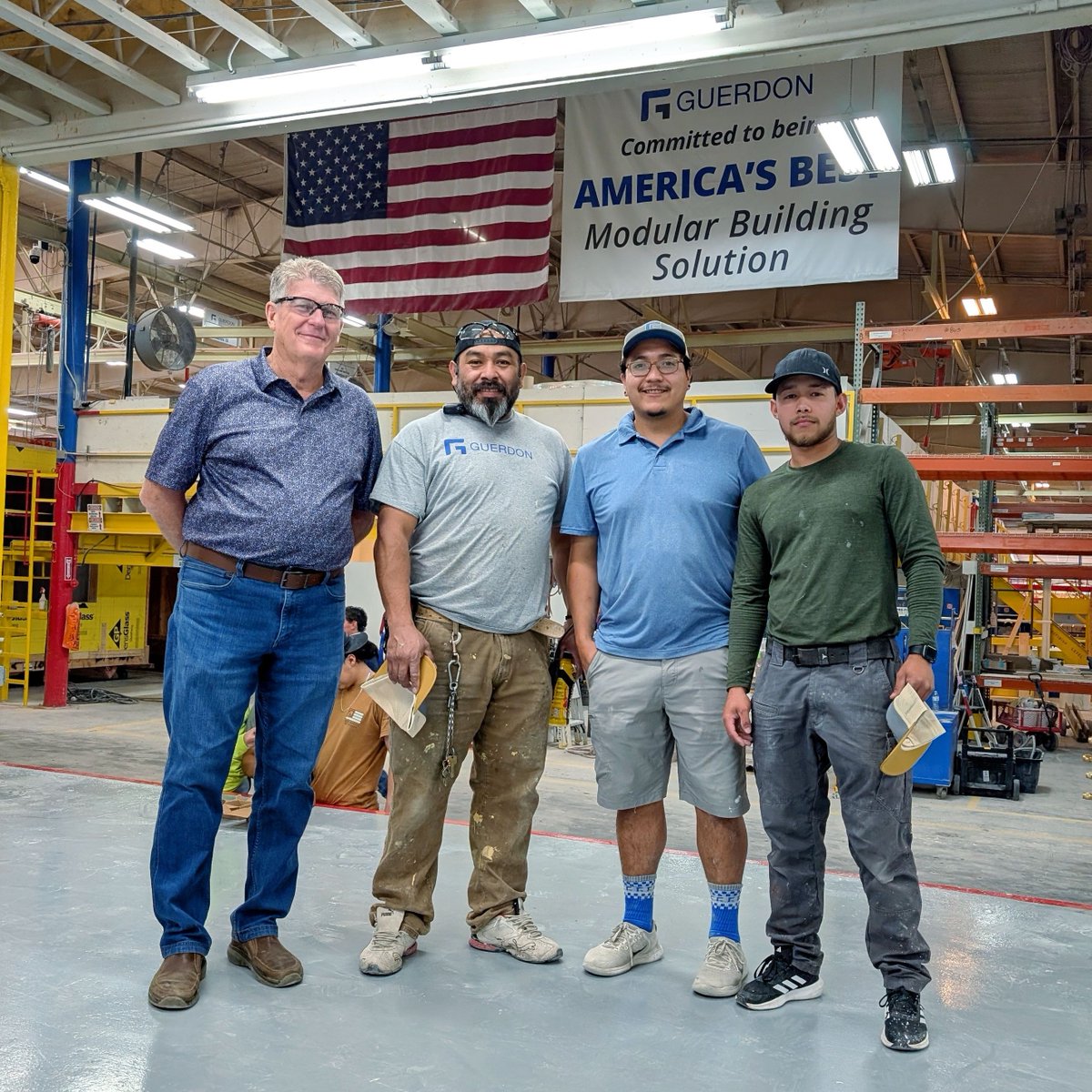 GuerdonModular's tweet image. 👏 June's #GuerdonGold goes to Marcial, Fernando, & Jose for their consistency, craftsmanship, and quiet leadership on the line. These three show up, step up, and set the bar. Thank you! 💪 #ModularStrong #TeamGuerdon