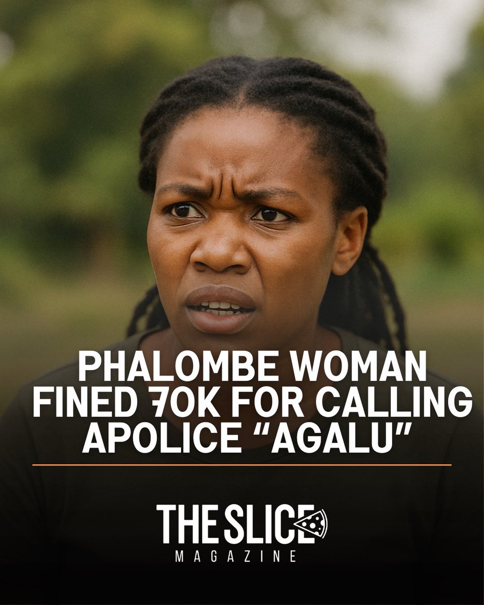A 23-year-old Phalombe woman has reportedly been fined 70K for calling police officers corrupt and “agalu” while they were on duty. She pleaded guilty and faces 3 months in jail if she fails to pay. 😅⤵️

slicemagazine.net/phalombe-woman…