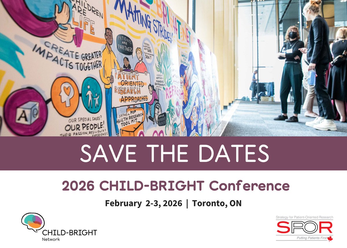 📣 ANNOUNCING THE 2026 CHILD-BRIGHT CONFERENCE! Join us in Toronto on Feb. 2 and 3, 2026 for a unique opportunity to connect with the child disability research community in Canada. Learn more: child-bright.ca/new-blog/save-…