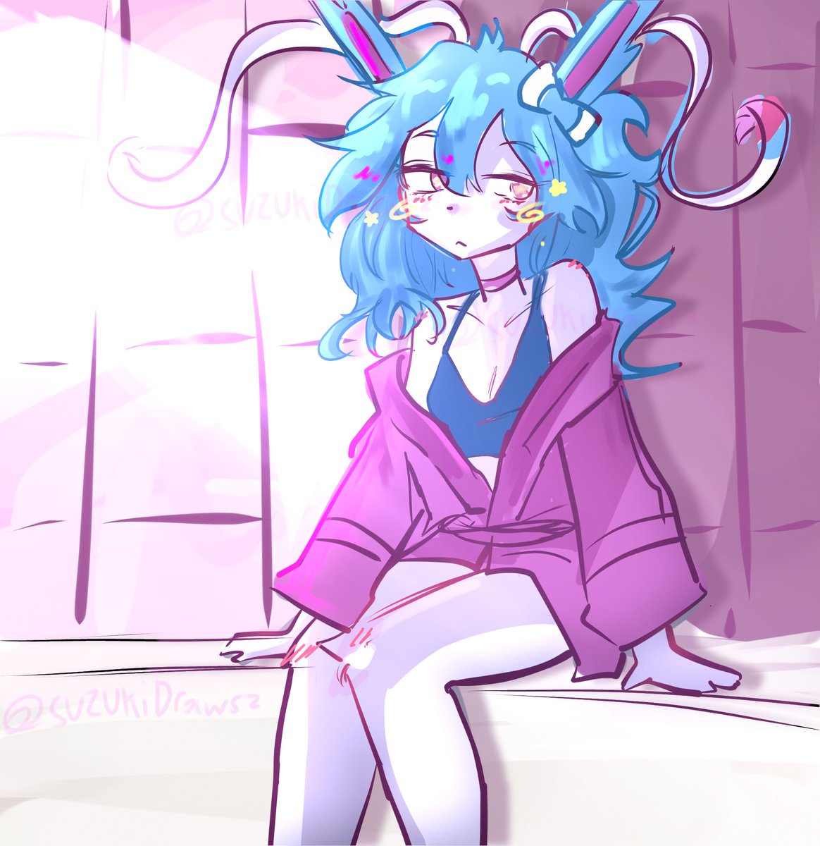 SuzuisF's tweet image. totally didint forget the tail.. just pretend its out of view lol #pokemon #sylveon #Pokemon #art #furry #ocart