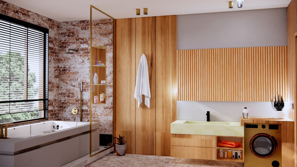 AustinINstate's tweet image. Just wrapped up two of my favorite interior renders yet , a calming bathroom spa retreat and a cozy, modern living room space.
Balancing serenity and style 🧖🏽♂️🛋️
Which space would you unwind in first?
#InteriorDesign #3DRendering #SpaDesign #LivingRoomGoals #ArchViz…