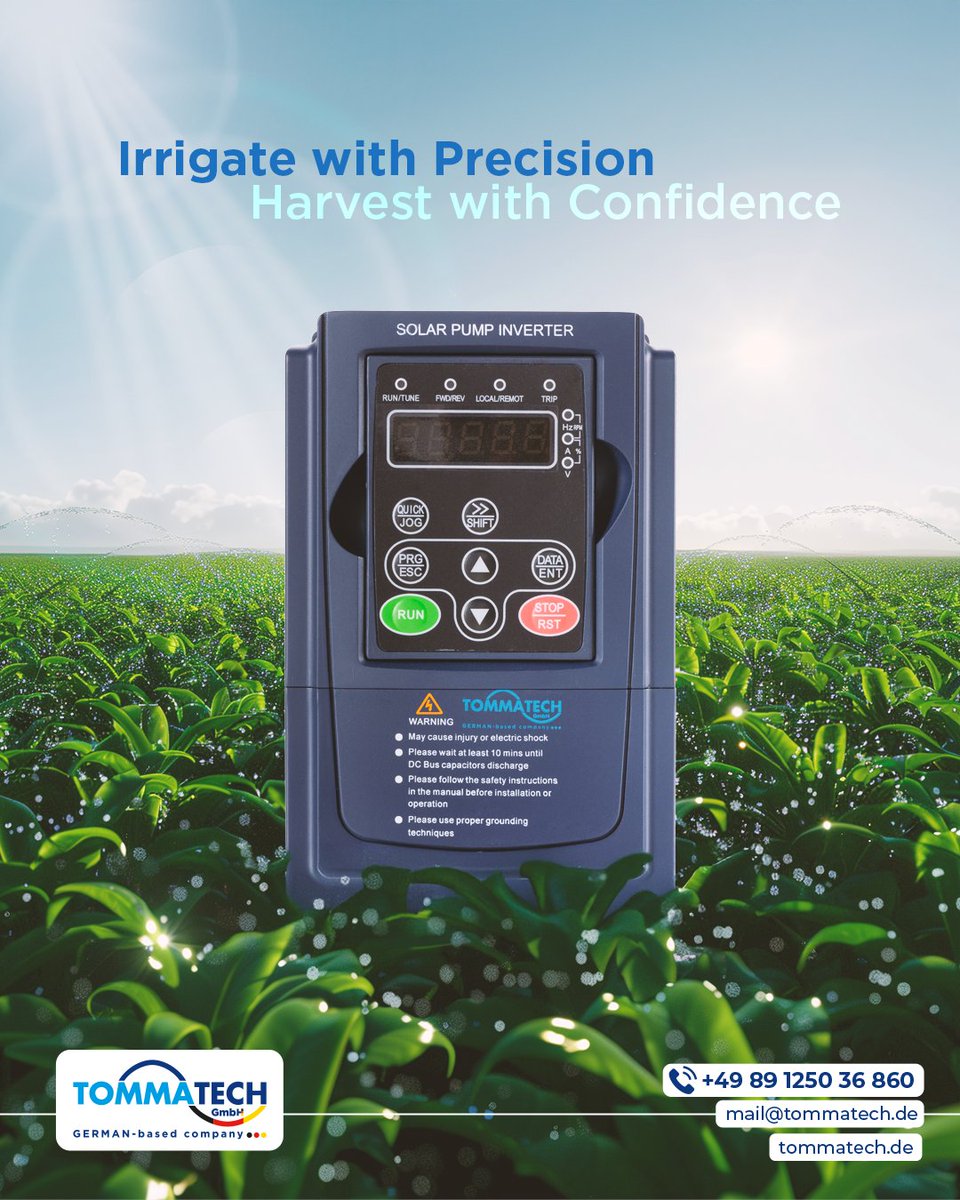 tommatech's tweet image. Irrigate with Precision, Harvest with Confidence

☎️+49 89 1250 36 860
📨mail@tommatech.de

#TommaTech