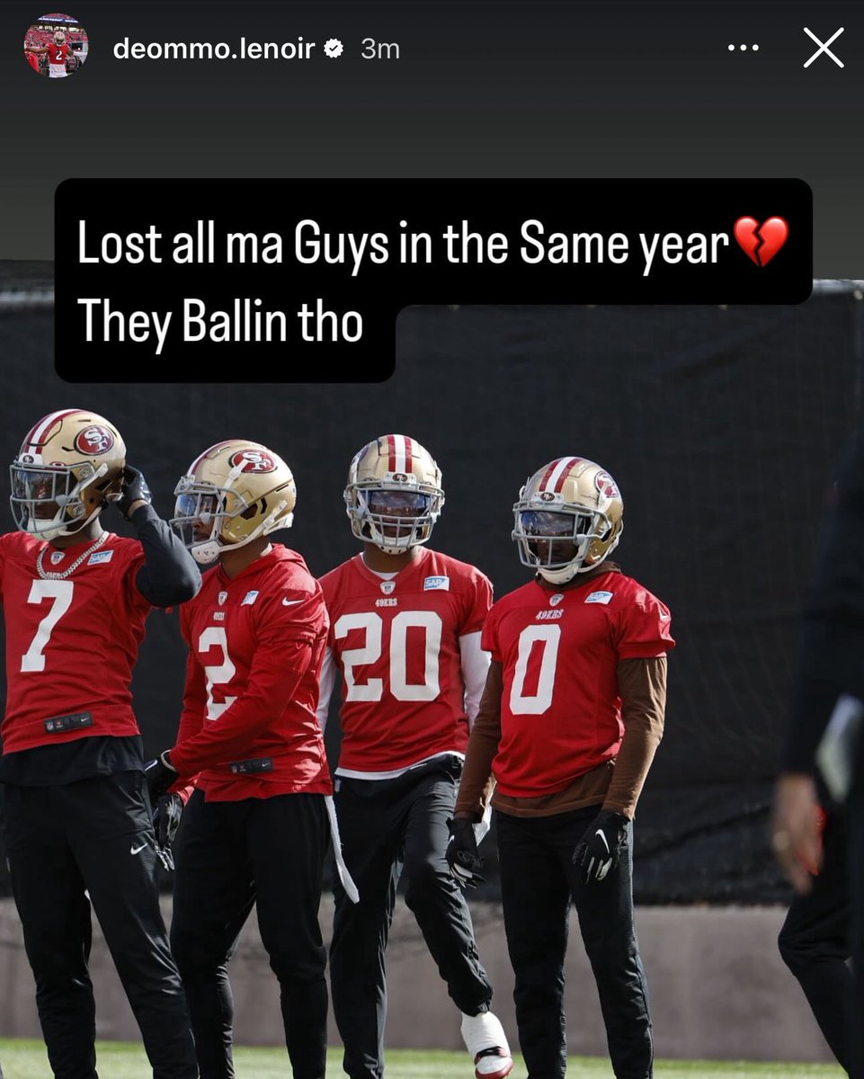 Deommodore Lenoir is now the veteran and leader of the #49ers secondary after losing several players over the last year 🙏🏼