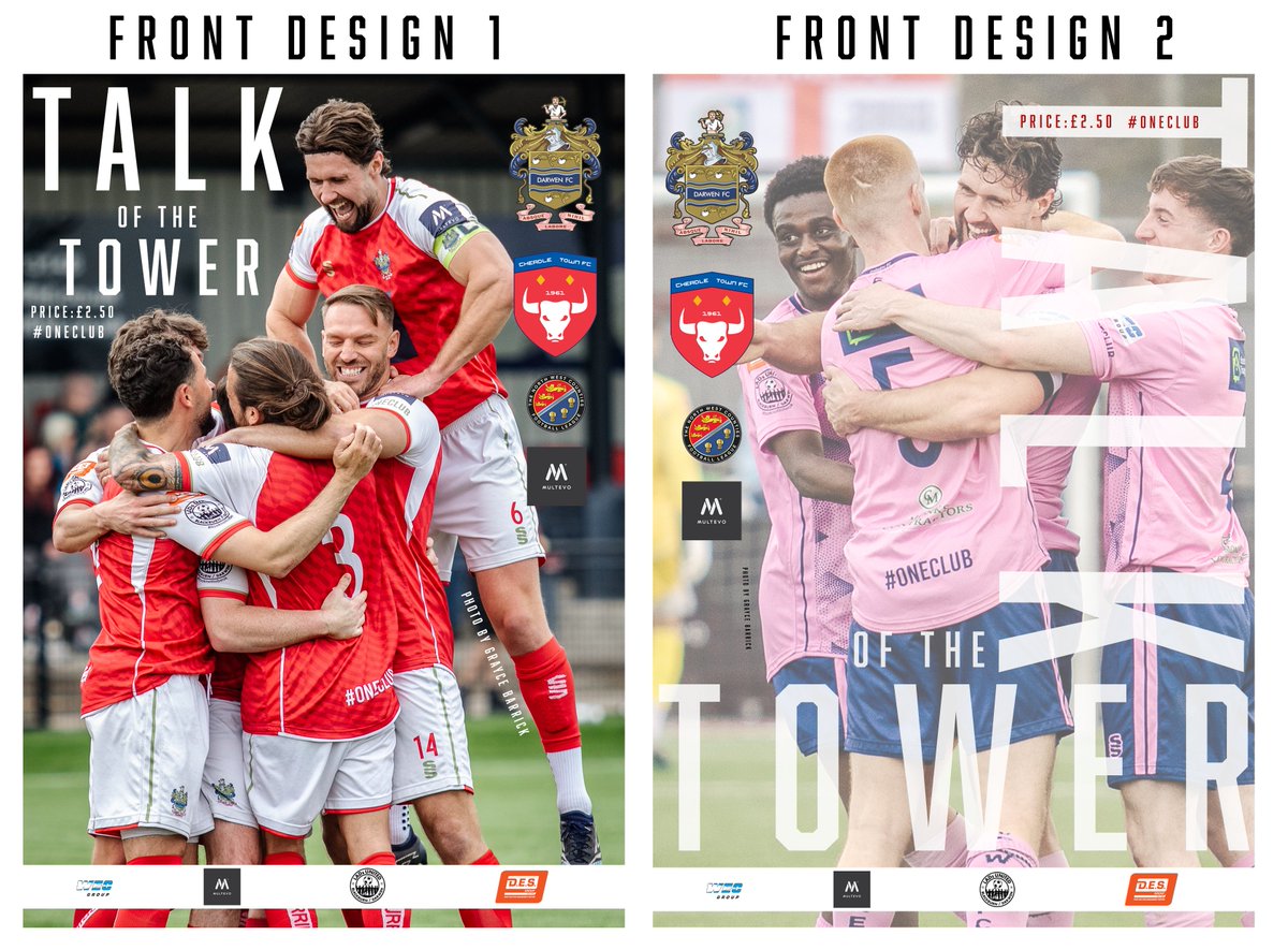 today I thought id give redesigning Darwen Fc's programmes with two different layouts!