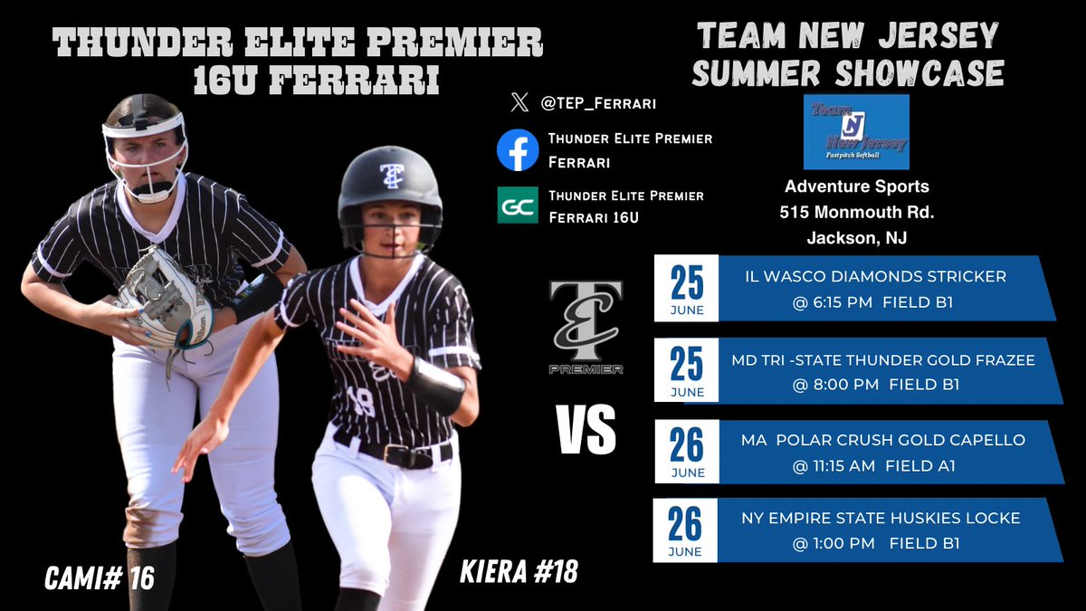 And the Thunder rolls…on to the Jersey Shore for the Summer Showcase!!!
⬇️⬇️⬇️Schedule Drop⬇️⬇️⬇️