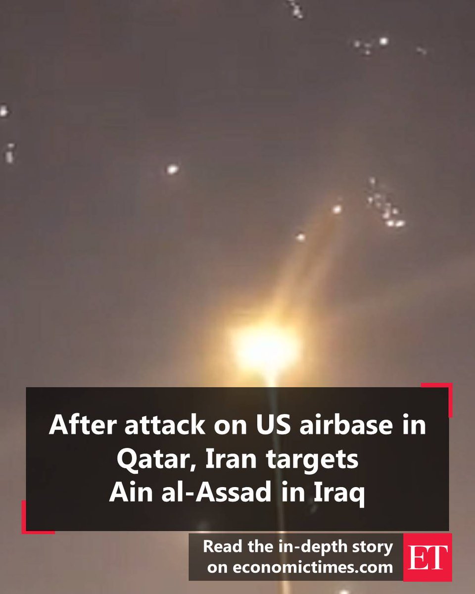 💥🛑 Iran strikes again - this time in Iraq 🇮🇶 Just hours after targeting a US base in Qatar, Tehran launches missiles at Ain al-Assad airbase in Iraq, escalating tensions even further ⚠️ Are we witnessing the start of a broader regional war? Full Report Here -