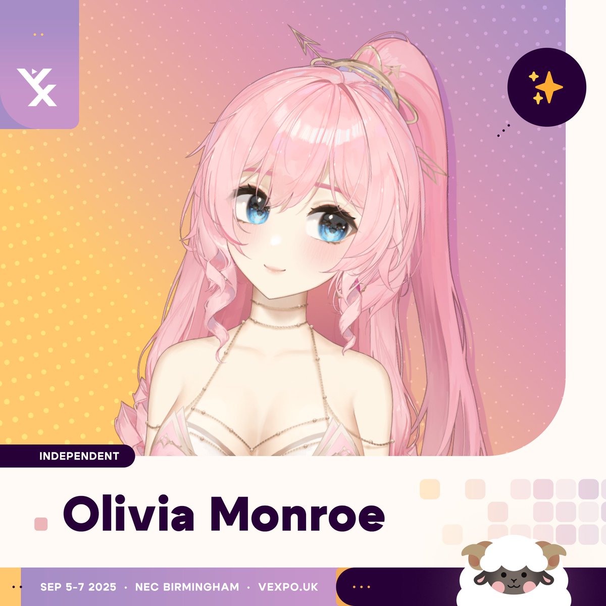 [Guest Announcement]

✨ Wholesome Alert! Wholesome Alert! ✨

Olivia Monroe ( <a href="/VT_OliviaMonroe/">Olivia Monroe ✨ Vtuber</a> )  , the happy variety streamer ballerina, dances her way into your heart at VeXpo! 💖💖Follow socials for news updates and more!! 

#VeXpo2025