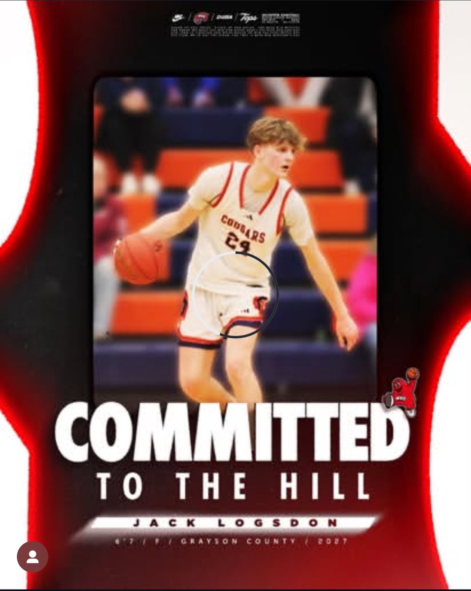 According to his IG, 2027 Jack Logsdon has committed to WKU Basketball. Welcome to the Hill, Jack!