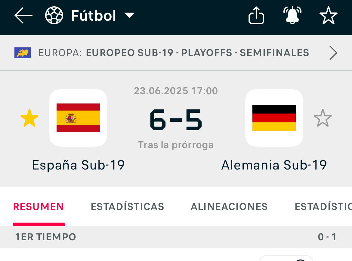 Esto de las semifinales del Europeo Sub-19 qué demonios ha sido. Vaya locura. Cuatro goles de Pablo García, del Betis. Jugón de los buenos. #U19Euro