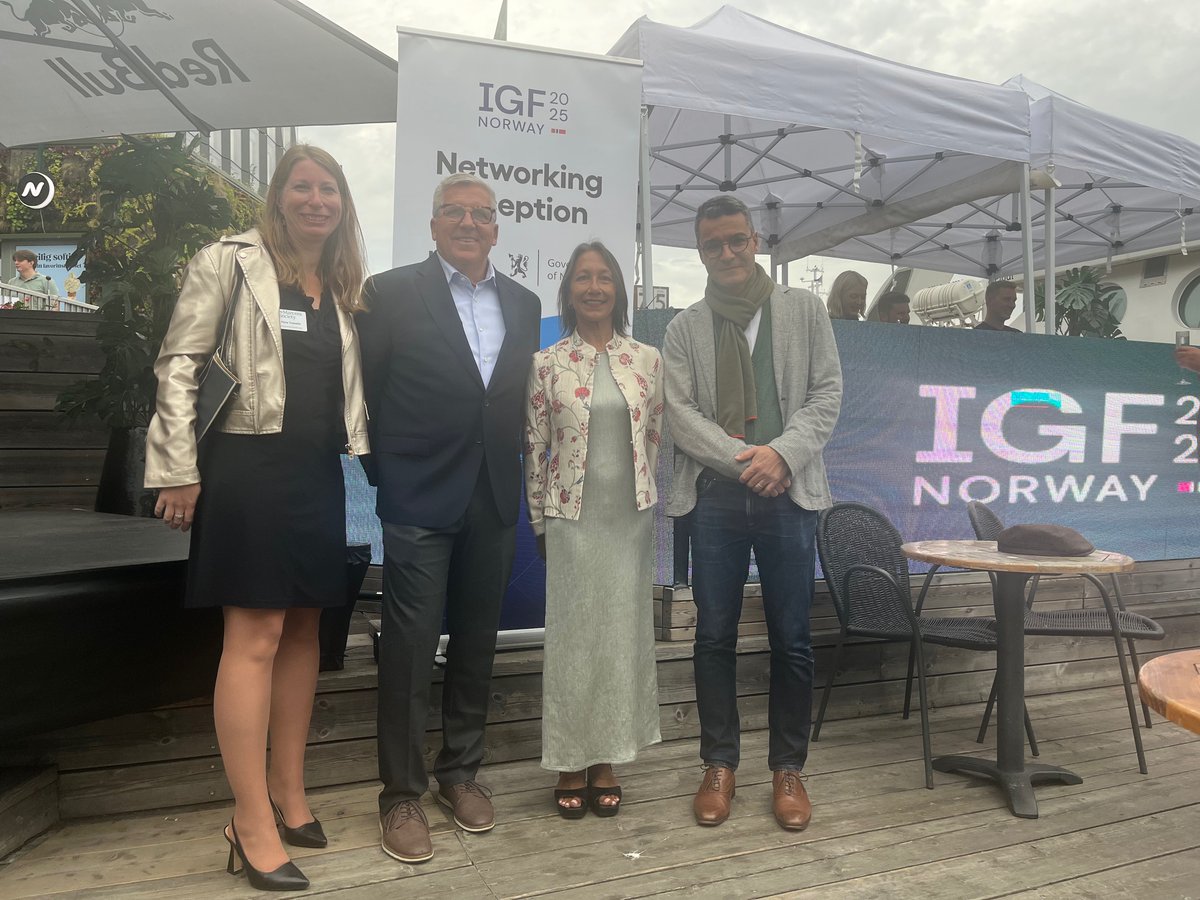 John Janowiak (@john_janowiak) on Twitter photo Pleased to be in Oslo with our team for the
<a href="/intgovforum/">IGF - Internet Governance Forum</a>. Grateful to the <a href="/iccwbo/">International Chamber of Commerce</a> and the Government of Norway for hosting an excellent welcome reception. It was great to connect with participants and begin conversations about building a more resilient Internet. #IGF2025 Pleased to be in Oslo with our team for the
<a href="/intgovforum/">IGF - Internet Governance Forum</a>. Grateful to the <a href="/iccwbo/">International Chamber of Commerce</a> and the Government of Norway for hosting an excellent welcome reception. It was great to connect with participants and begin conversations about building a more resilient Internet. #IGF2025