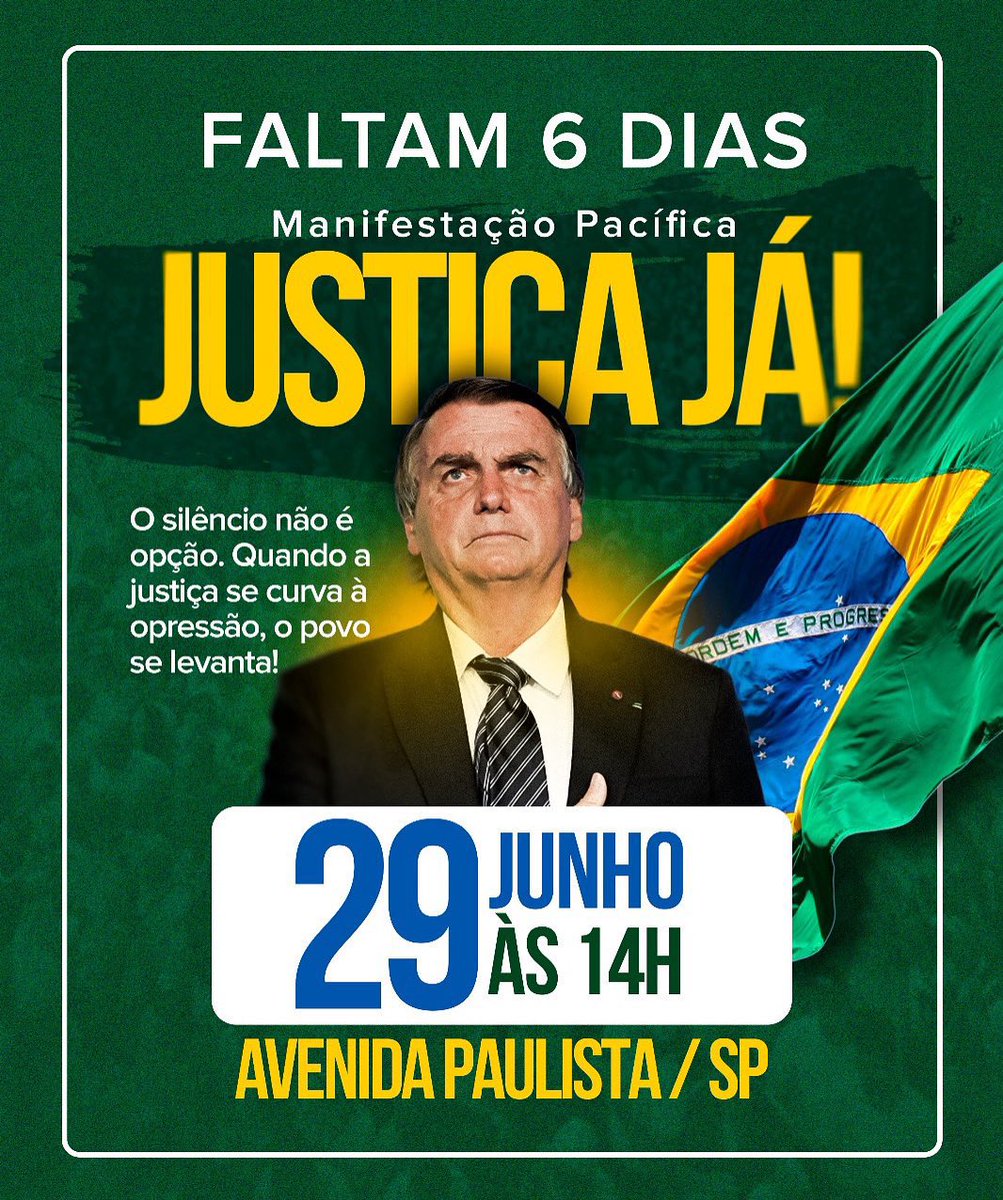 Esperamos vocês no próximo domingo, dia 29, às 14h, na Avenida Paulista 🇧🇷👊🏻