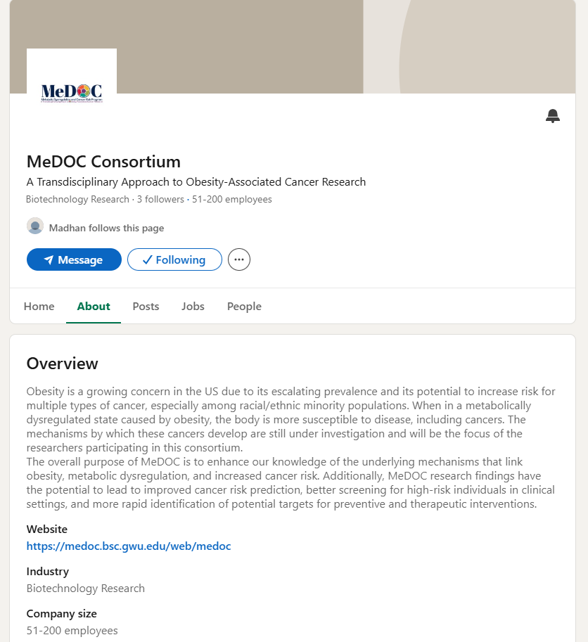 #MeDOC is now on LinkedIn! Use the link below to follow us or search up, "MeDOC Consortium".  

linkedin.com/company/medocc…

#MeDOC
