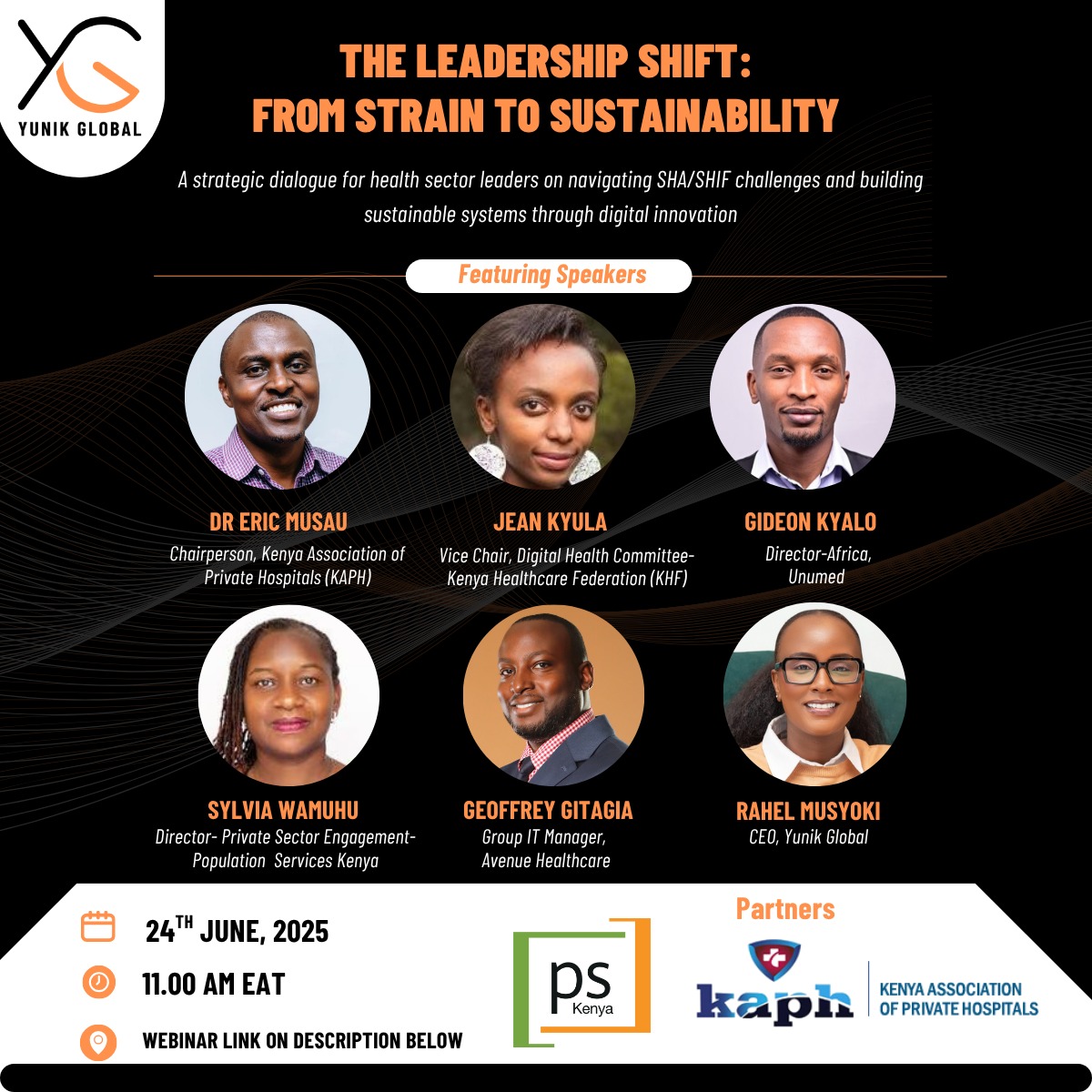 Kenya’s health sector is under pressure; delays, uncertainty &amp; financial strain.
Join a powerful webinar on resilience, sustainability &amp; digital health solutions.
🗓️ 24 June | 🕚 11AM EAT | 📍 Online
🔗 Register here: lnkd.in/dmuTspHP