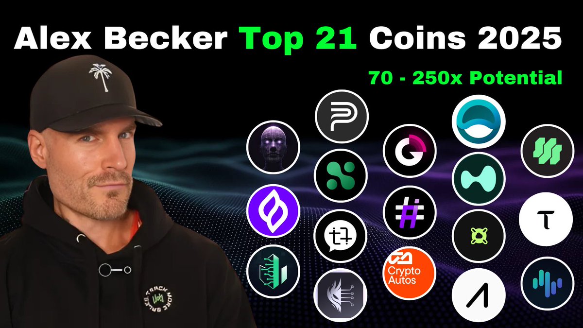 Alex Becker Just EXPOSED His Top 21 Altcoins for 2025! He claims some of  these coins have 250x Potential🤯 Here are all 21 cryptos + @ZssBecker  comments on each:👇