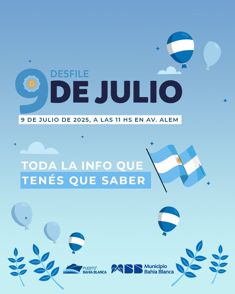 🇦🇷 ¡Sumate al desfile del 9 de Julio!

Este año, además de honrar nuestra Independencia, vamos a homenajear a quienes, con coraje y solidaridad, estuvieron presentes durante la catástrofe del 7 de marzo y en la recuperación de nuestra ciudad.

💙 Te invitamos a ser parte de este