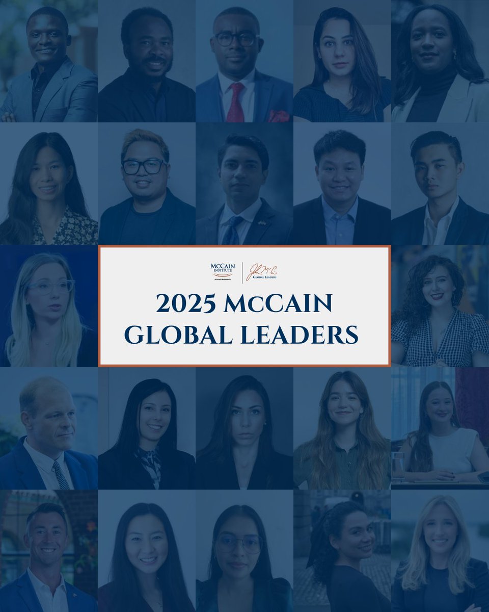 Introducing the members of the McCain Global Leaders 2025 cohort—all working #inthearena to advance democracy, human rights, &amp; freedom. We’re encouraged by these impressive individuals &amp; look forward to following their fellowship journey. Meet them here: mccaininstitute.org/resources/pres…
