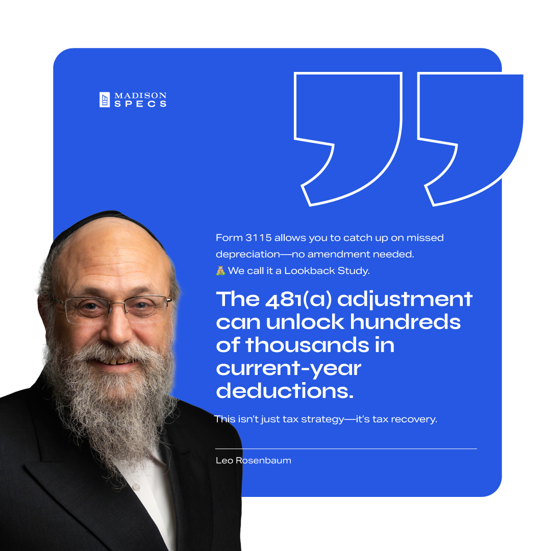 Cost Seg Expert Leo Rosenbaum says: "Think you missed your window for cost segregation because the building was placed in service in previous years? Think again."

#TaxPlanning #CostSegOpportunities #CREInvestors #CostSegregation #MadisonSPECS