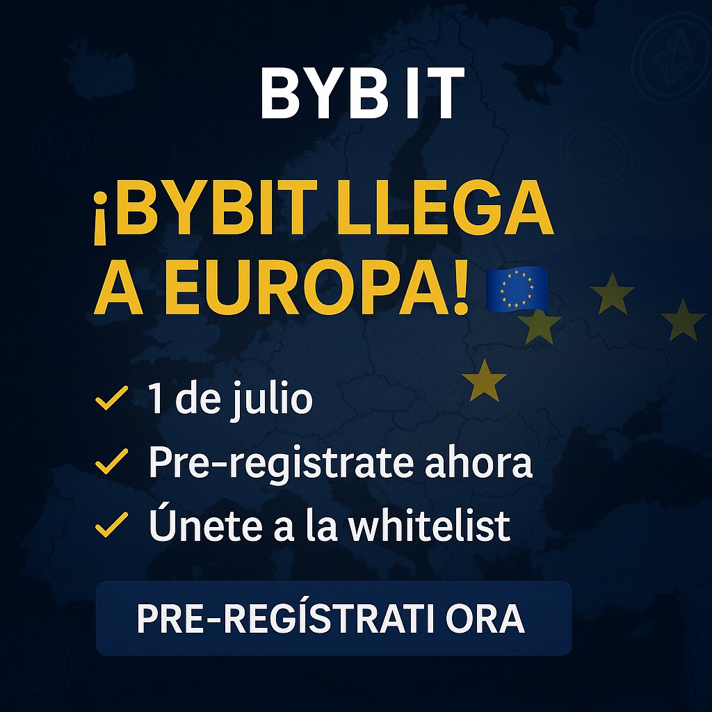 MarzellCrypto's tweet image. 🚨 ¡Bybit llega a Europa! 🚨
Nueva plataforma Bybit EU – disponible desde el 1 de julio 🇪🇺

📌 Pre-regístrate ahora aquí:
👉 marzell.org/BybitEU

✅ Acceso anticipado
✅ Plataforma regulada por la UE
✅ Usa el mismo correo para registrarte luego

#CriptoEspaña #BybitEspaña…