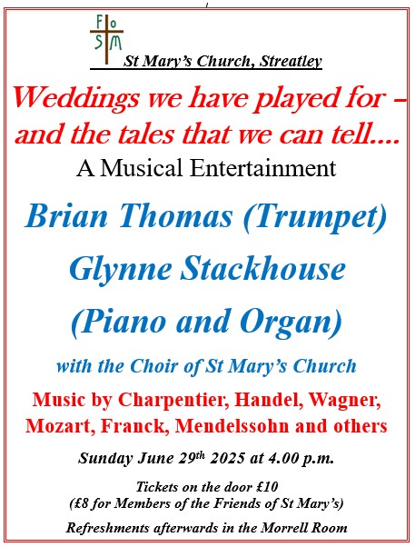 St Marys Concerts (@concertsstmarys) on Twitter photo THIS SUNDAY(June 29th) in St Mary's - the annual FoSM concert. Glynne Stackhouse, organ/piano virtuoso &composer, relates wedding anecdotes from his long career as a church organist with well loved weddings music played by Glynne & virtuoso trumpeter Brian Thomas. <a href="/phil_creighton/">Phil Creighton </a> THIS SUNDAY(June 29th) in St Mary's - the annual FoSM concert. Glynne Stackhouse, organ/piano virtuoso &composer, relates wedding anecdotes from his long career as a church organist with well loved weddings music played by Glynne & virtuoso trumpeter Brian Thomas. <a href="/phil_creighton/">Phil Creighton </a>