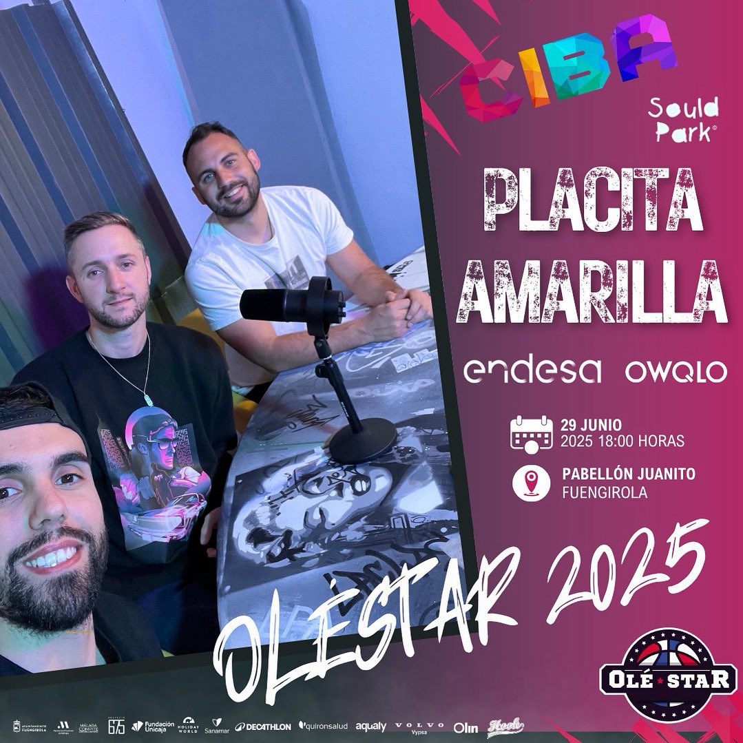 CIBA Málaga (@cibamalaga) on Twitter photo 💫 𝐎𝐋𝐄𝐒𝐓𝐀𝐑 𝟐𝟎𝟐𝟓
Tal y como ellos dicen… ¿Qué hacen tres tíos en la crisis de los 30 con un podcast?
<a href="/PlacitaAmarilla/">La Placita Amarilla</a> pondrá toda la carne en el asador en el 𝐎𝐋𝐄𝐒𝐓𝐀𝐑‼️
➡️ <a href="/bernirodriguez5/">Berni Rodríguez</a> I @jmcalderon I @23asanchez
#CIBAMalaga #CIBA #Baloncesto #Fuengirola 💫 𝐎𝐋𝐄𝐒𝐓𝐀𝐑 𝟐𝟎𝟐𝟓
Tal y como ellos dicen… ¿Qué hacen tres tíos en la crisis de los 30 con un podcast?
<a href="/PlacitaAmarilla/">La Placita Amarilla</a> pondrá toda la carne en el asador en el 𝐎𝐋𝐄𝐒𝐓𝐀𝐑‼️
➡️ <a href="/bernirodriguez5/">Berni Rodríguez</a> I @jmcalderon I @23asanchez
#CIBAMalaga #CIBA #Baloncesto #Fuengirola