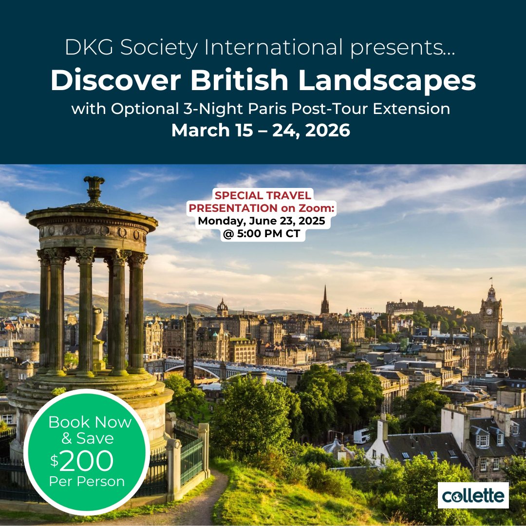 🌍 Interested in exploring the British Landscapes with Collette?
Join our FREE Zoom info session on the upcoming trip!
📅 Mon, June 23, 2025
🕔 5 PM CT
🔗 dkg.org/DKGSI/DKGSI/Ev…

#TravelWithDKG #BritishLandscapes #ColletteTours 🇬🇧