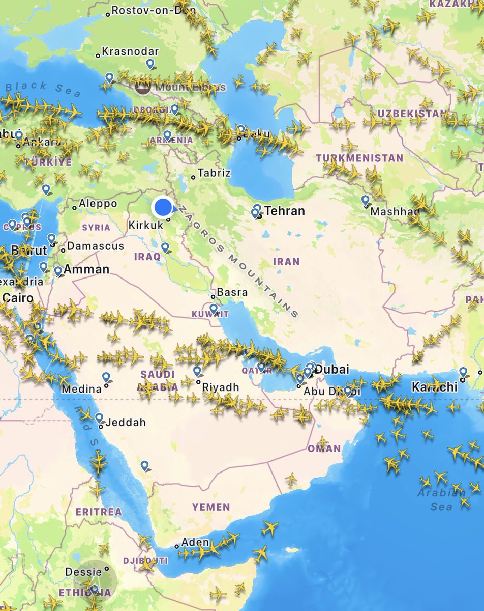 🚨 JUST IN: Kuwait and Iraq have joined Bahrain, the UAE, and Qatar in closing their airspace following Iran’s ballistic missile attack on the U.S. Al Udeid Air Base in Qatar.