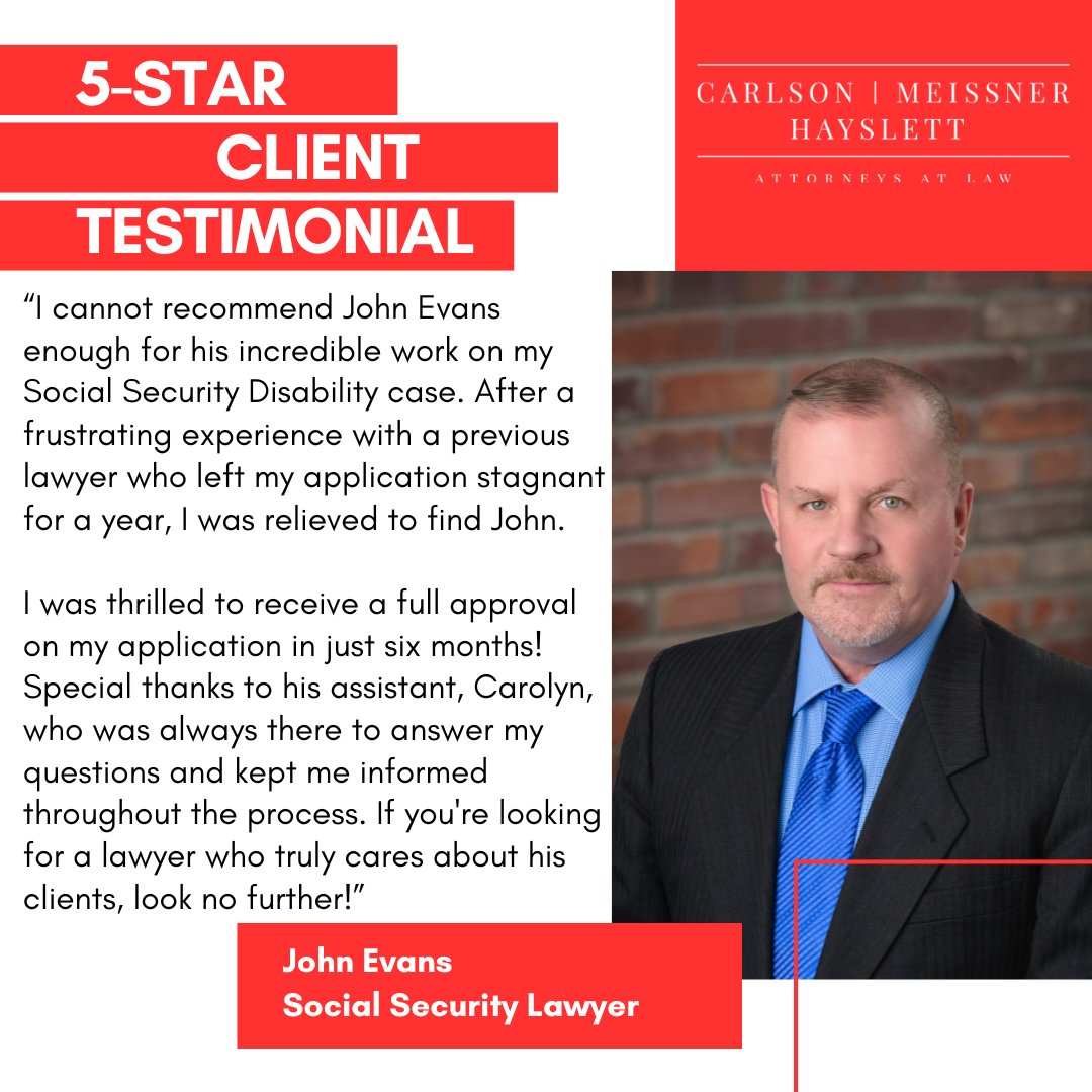 CMH_Law's tweet image. 🌟 Client Satisfaction, Guaranteed! 
#TampaLawFirm #SocialSecurityDisability #DisabilityLawyer #FiveStarReview #LegalSupport #DisabilityBenefits #SSDAppeal #TampaAttorneys #InjuryLawyer #DisabilityAdvocate #ClientSuccess #TrustTampaLegal #TampaBayLawyer #BenefitsApproved ✅