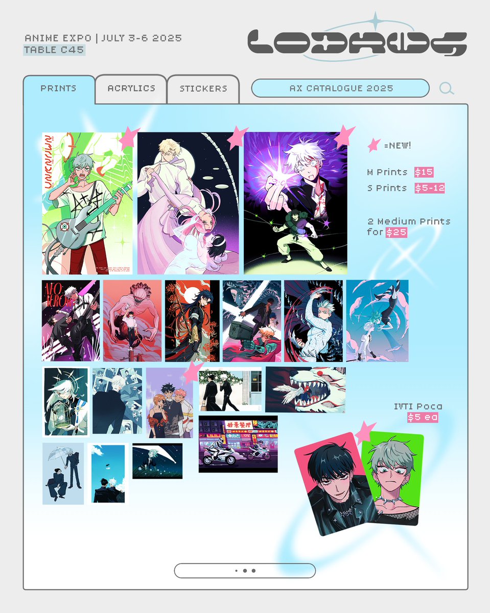 lodrws's tweet image. my AX catalogue!! will be at table C45 I'll see u next week... 🩵🕊️
#AX2025ArtistAlley #AXArtistAlley2025