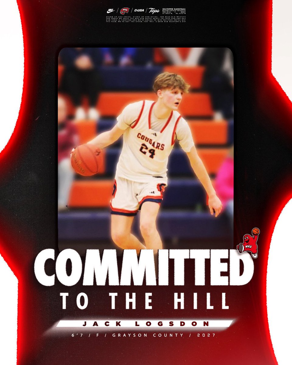 I’m 1000% committed. Let’s work. #GoTops 🔴⚪️ #Committed #WKU