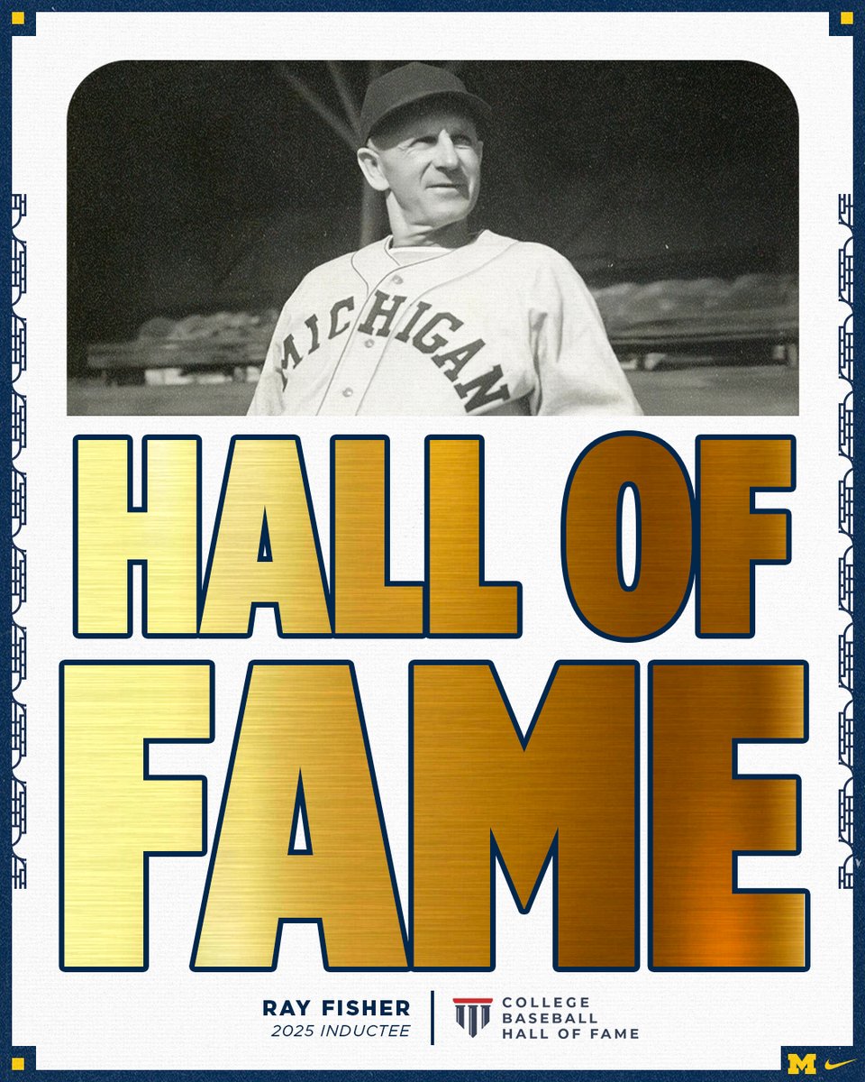Michigan Baseball (@umichbaseball) on Twitter photo ππππ ππ
π
ππππ
Coach Ray Fisher will be elected to the <a href="/CollegeDiamonds/">CollegeBaseballHoF</a> College Baseball Hall of Fame, becoming our sixth honoree!
Release: myumi.ch/D863y
#GoBlue ππππ ππ
π
ππππ
Coach Ray Fisher will be elected to the <a href="/CollegeDiamonds/">CollegeBaseballHoF</a> College Baseball Hall of Fame, becoming our sixth honoree!
Release: myumi.ch/D863y
#GoBlue
