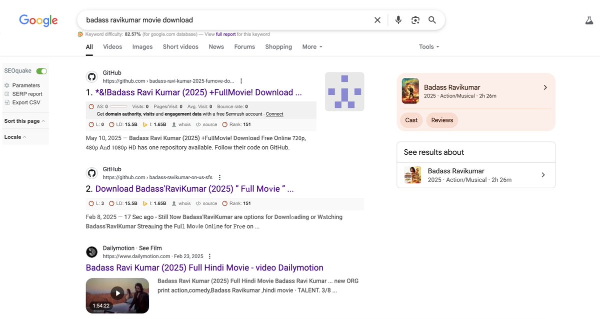whosamad's tweet photo. Seems like Github is being used for all the wrong reasons :p

#ParasiteSEO https://t.co/MJCSQRyXkG