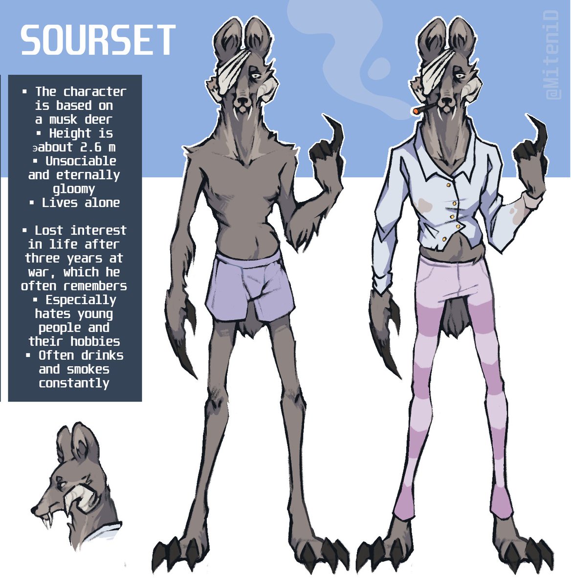 Reference sheet for Sourcet
(I'm also now in the fossils team)

#ArtFight