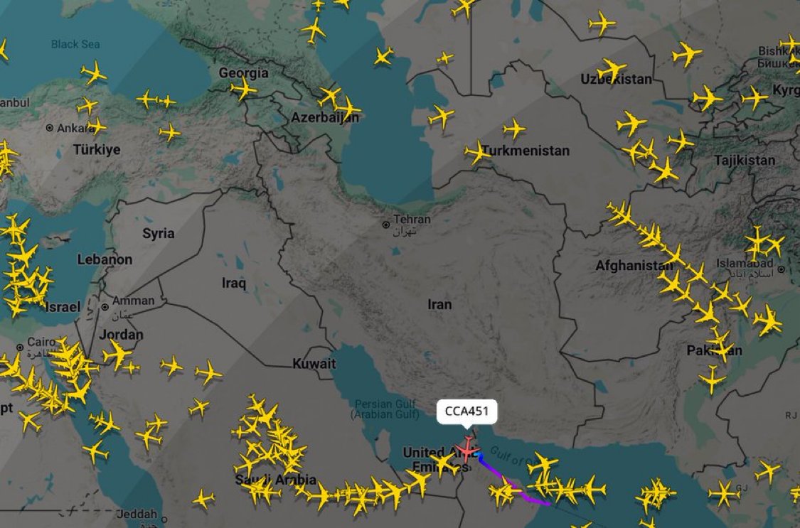 ✈️📸 L’espace aérien au Moyen-Orient.