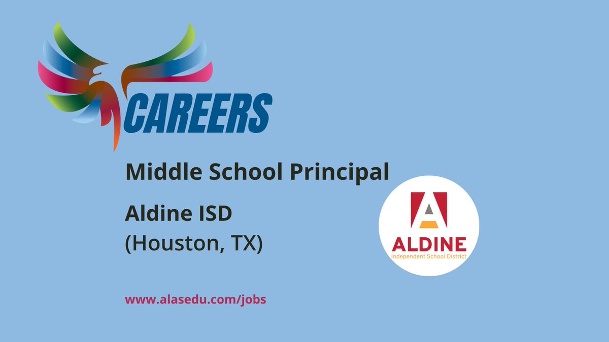 ALAS National (@alasedu) on Twitter photo There's an opening for a middle school principal at <a href="/AldineISD/">Aldine ISD</a> in Texas. Learn more and apply! alasedu.org/current-jobs/e… There's an opening for a middle school principal at <a href="/AldineISD/">Aldine ISD</a> in Texas. Learn more and apply! alasedu.org/current-jobs/e…