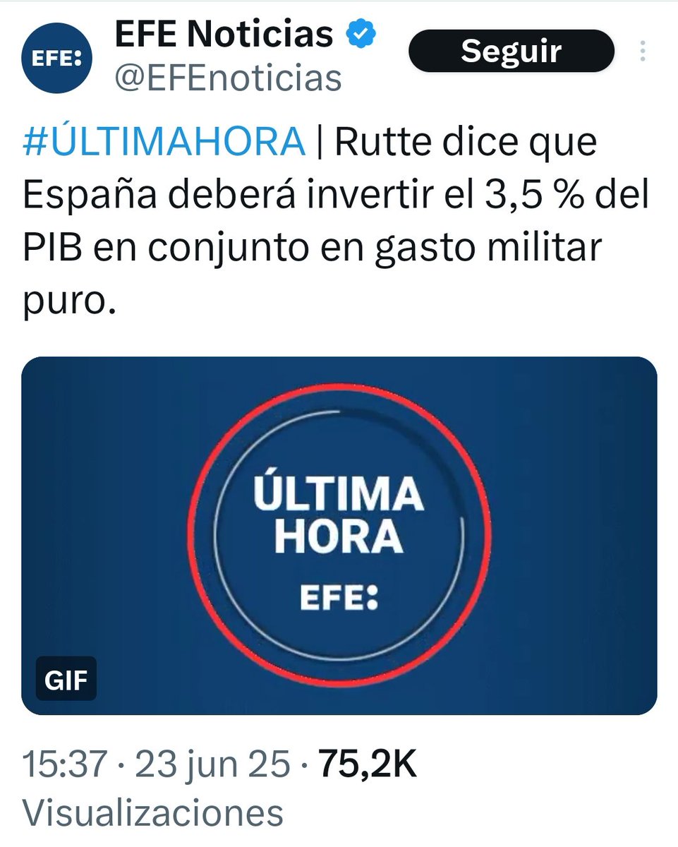 <a href="/Guerraeterna/">Iñigo S. Ugarte</a> Como intelectuales tenemos que estar a la altura de los tiempos, decir no a la guerra y al rearme alocado que pide la OTAN. 

Caiga quien caiga. Que cada palo aguante su vela despues, Ugarte.