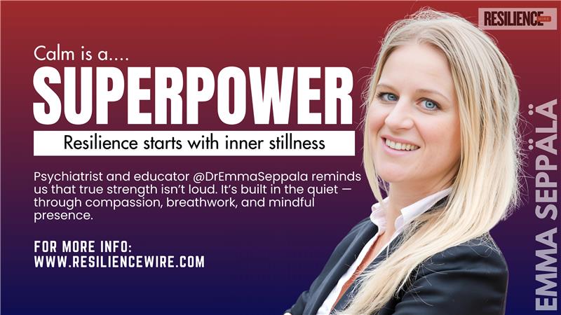 Calm is your superpower!⭐️Resilience begins with inner stillness.💡Thanks to psychiatrist &amp; educator @DrEmmaSeppala for the wisdom. 

#Calm #Resilience #InnerPeace #Mindfulness #Breathwork #ResilienceWire resiliencewire.com