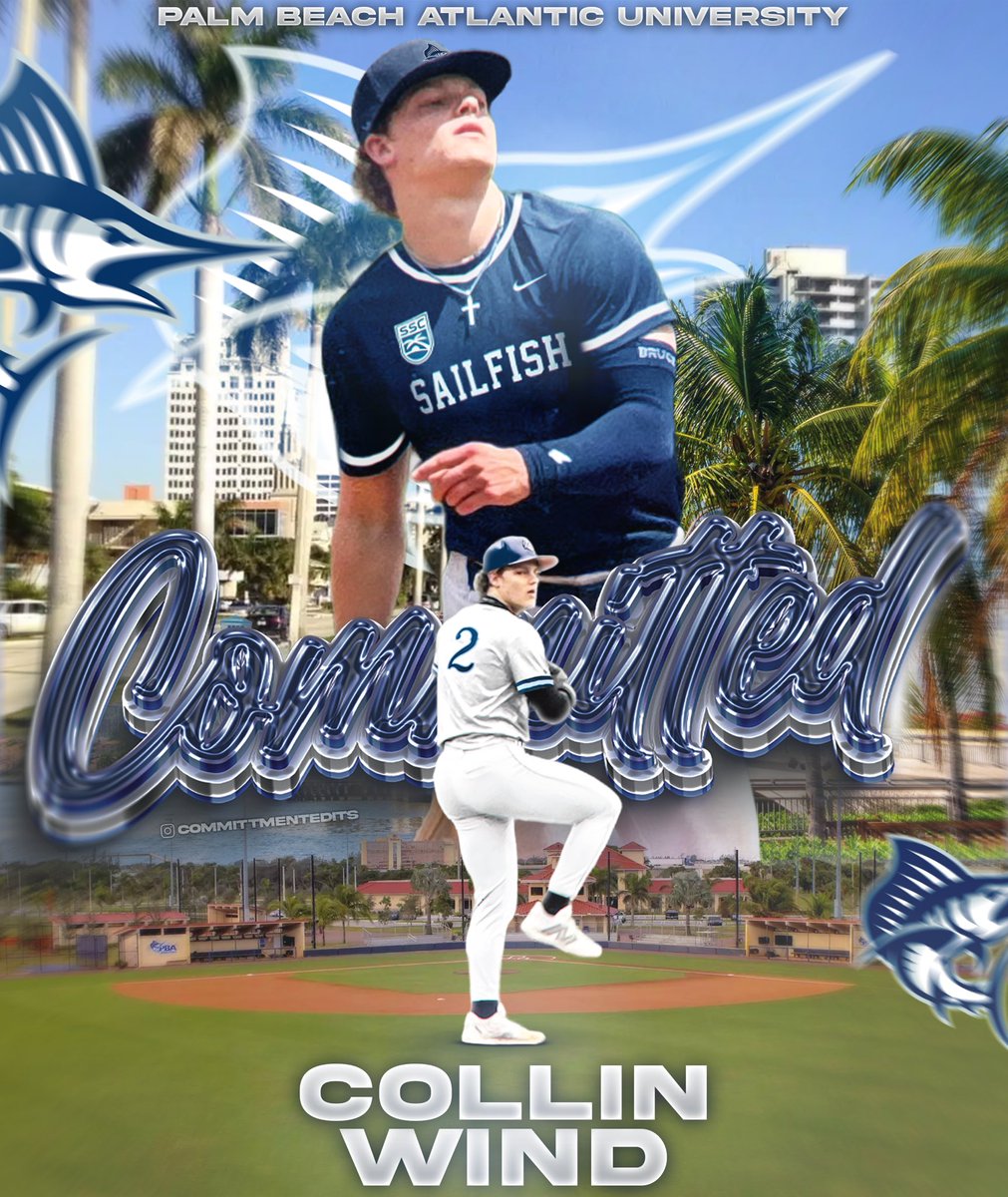Collin_Wind33's tweet image. I am excited to announce my commitment to continue my academic and athletic career at Palm Beach Atlantic University. I would like to thank the Coaching Staff for the opportunity to play in the Top Division 2 Conference in the Country. I would like to thank God for the amazing…