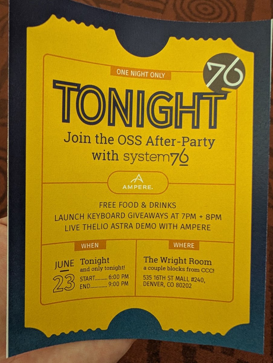 System76 (@system76) on Twitter photo It's almost time for the #OSSummit after party! Join us tonight at 6! It's almost time for the #OSSummit after party! Join us tonight at 6!