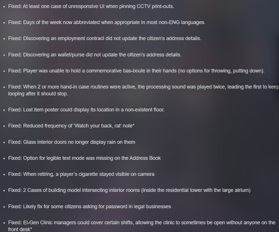 🕵️🔎ICYMI: Our latest patch (v40.03) is available For Shadows Of Doubt. More to come as we prepare for some new Summer time content!
store.steampowered.com/news/app/98613…