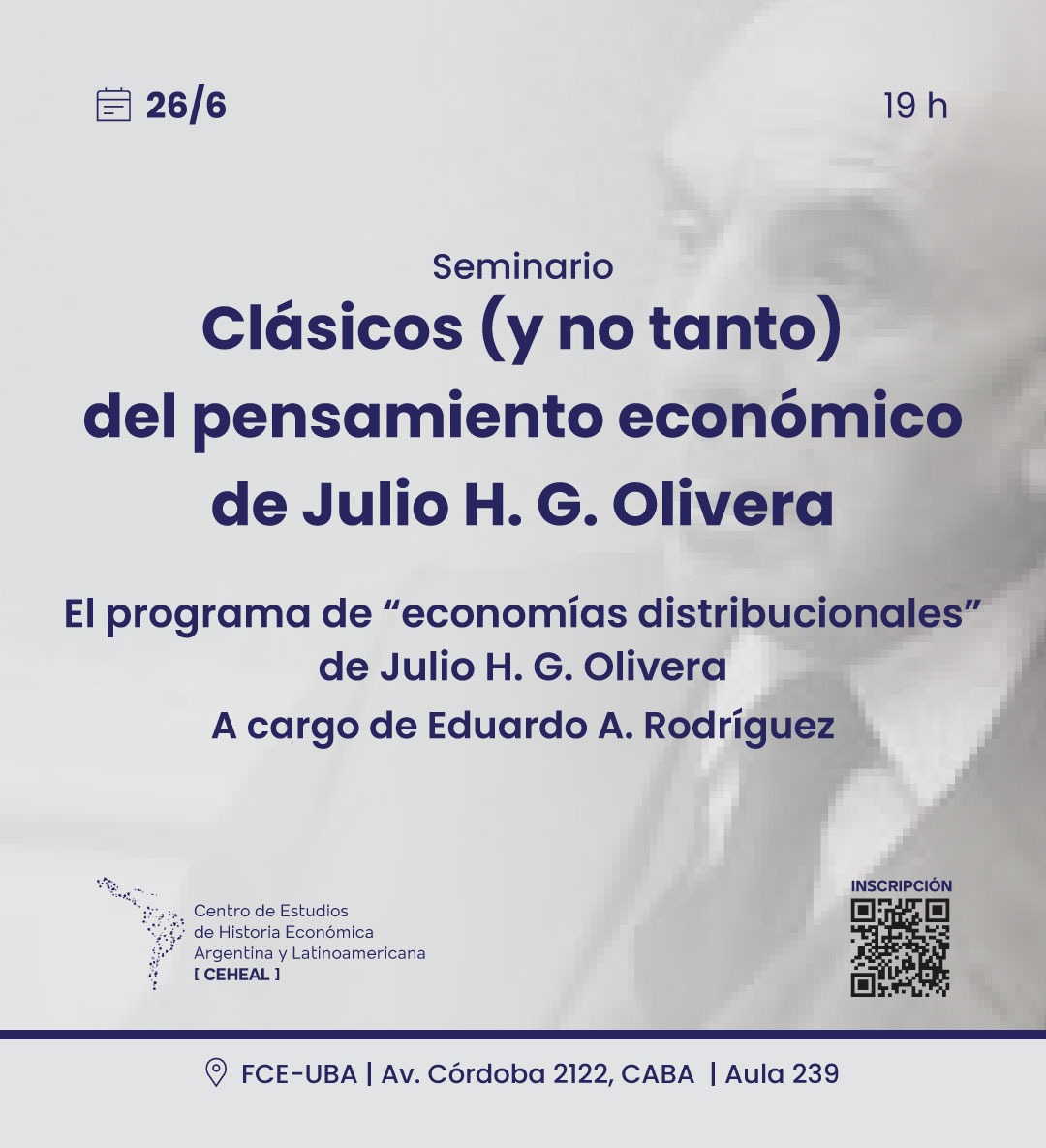 [NO TERMINA!] Agregamos un encuentro para ir un poco más sobre el programa de investigación en economía matemática que Olivera desarrolló por casi 4 décadas. Viene invitado Eduardo Rodríguez. Jueves 26/6 a las 19 horas, aula 239 <a href="/UBAeconomicas/">Facultad de Cs. Económicas UBA</a> #AEHPEL <a href="/CEHEAL_IIEP/">CEHEAL</a> <a href="/iiep_oficial/">Instituto Interdisciplinario de Economía Política</a>